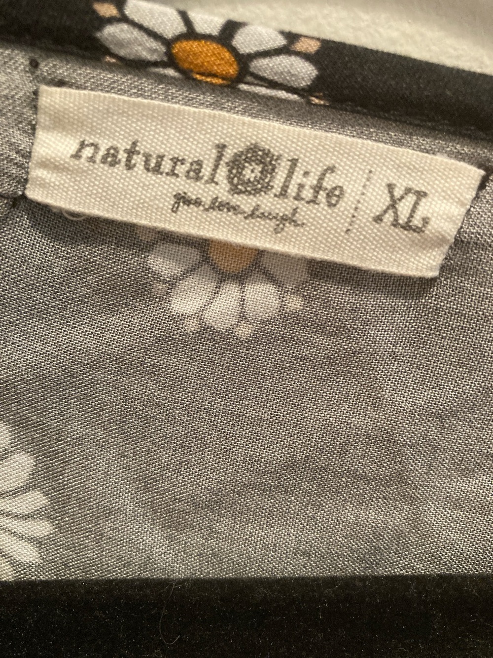 NATURAL LIFE Black Floral Lace-Up Boho Tunic with Multicolor Flowers - Picture 2 of 6